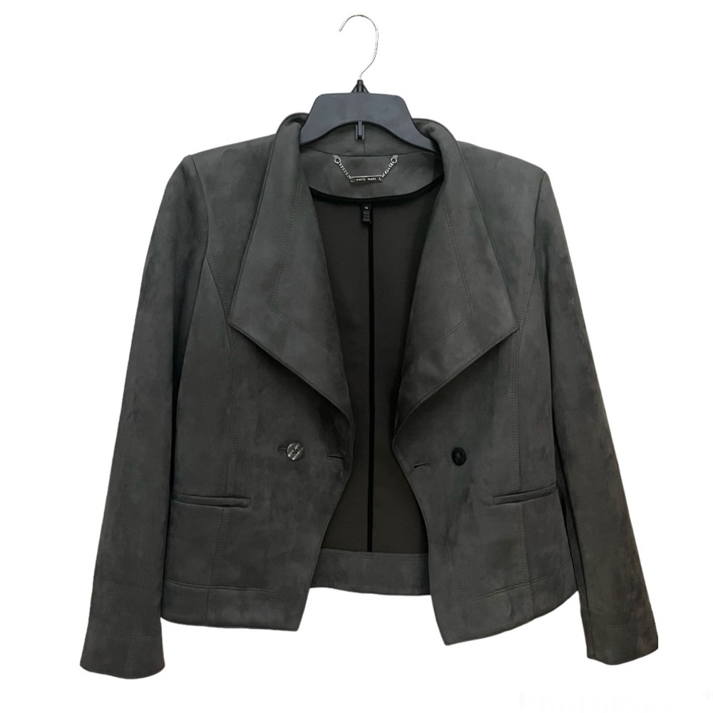 White House Black Market Grey Blazer Suit Jacket Size 14
